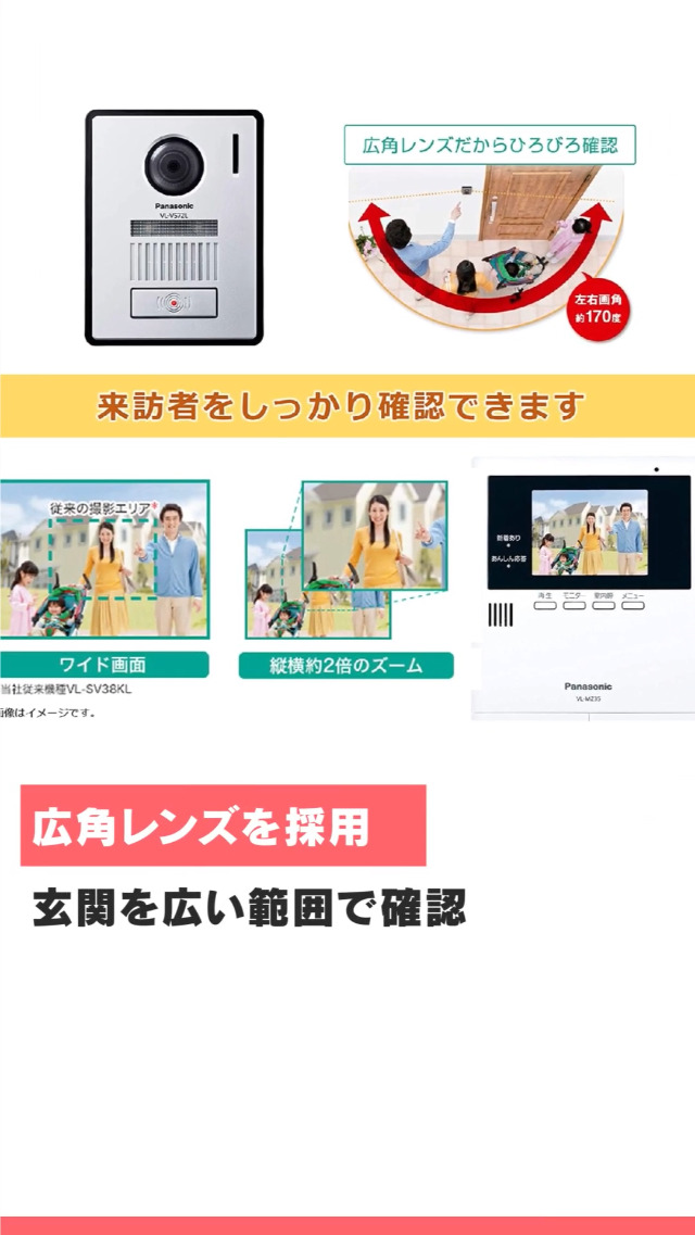 Amazon.co.jp: パナソニック テレビドアホン 広角レンズ LEDライト搭載